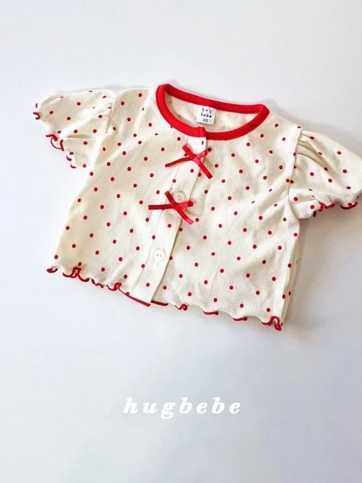 Shushu Dot Ribbon Cardigan