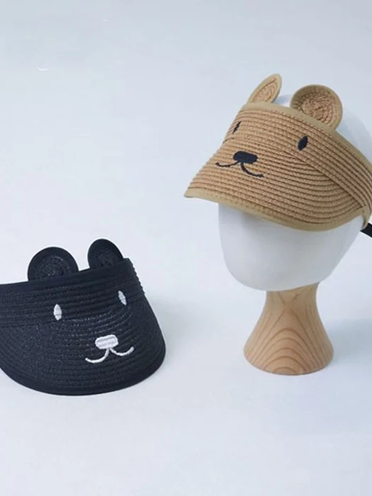 Bear Raffia Roll-Up Sun Cap L Bear Raffia Roll-Up Sun Cap L