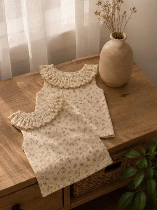 Small Floral Ruffle Tee Small Floral Ruffle Tee