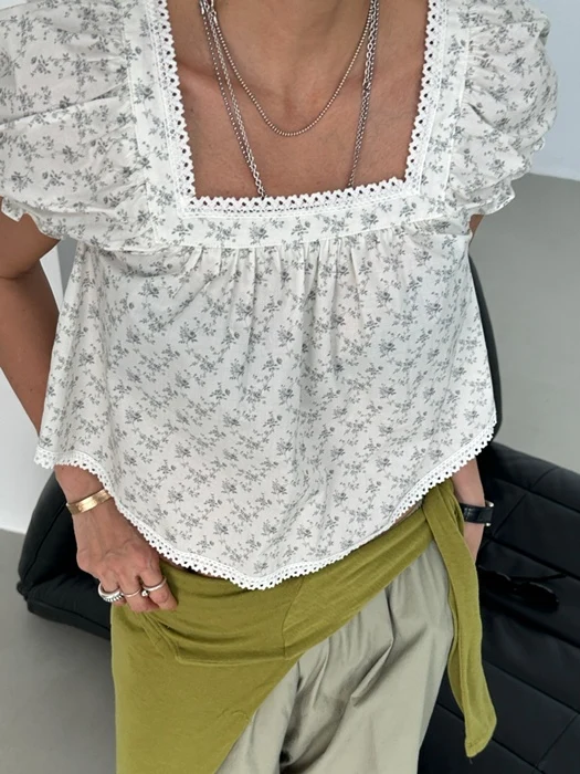 Reina Square-Neck Blouse