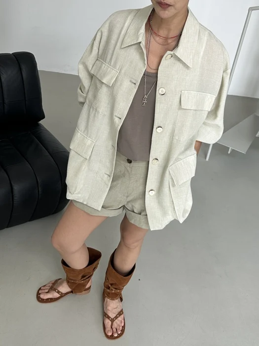 Linen Pocket Field Jacket Linen Pocket Field Jacket