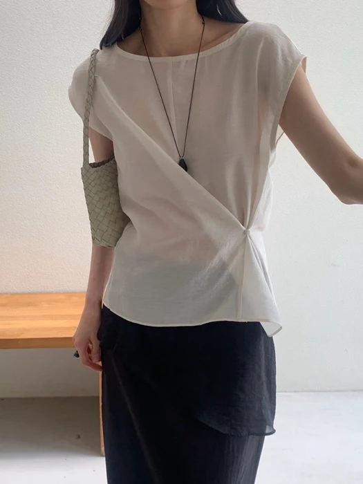 Manet Side-Button Flare Blouse Manet Side-Button Flare Blouse