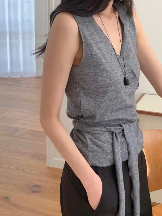 Hissle Wrap Sleeveless Cardigan