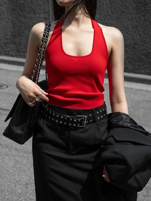 Classic Halter Neck Knit Top Classic Halter Neck Knit Top