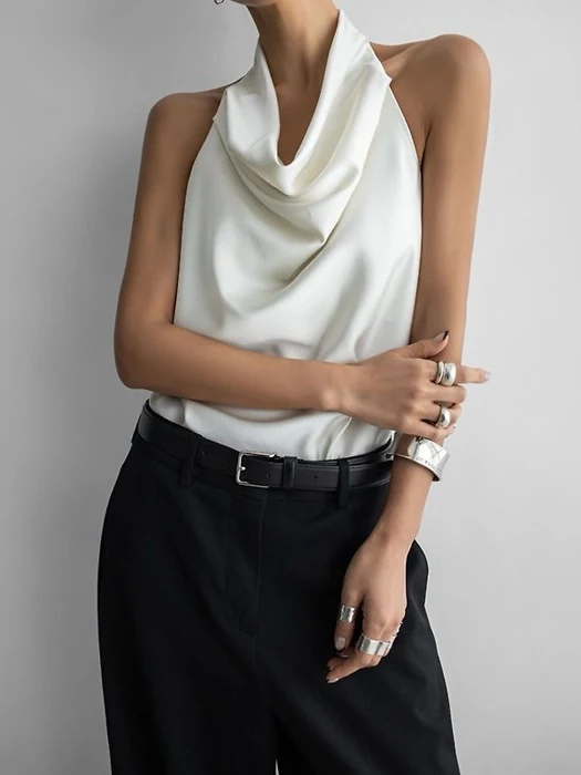 Classic Satin Halter Neck Blouse Classic Satin Halter Neck Blouse