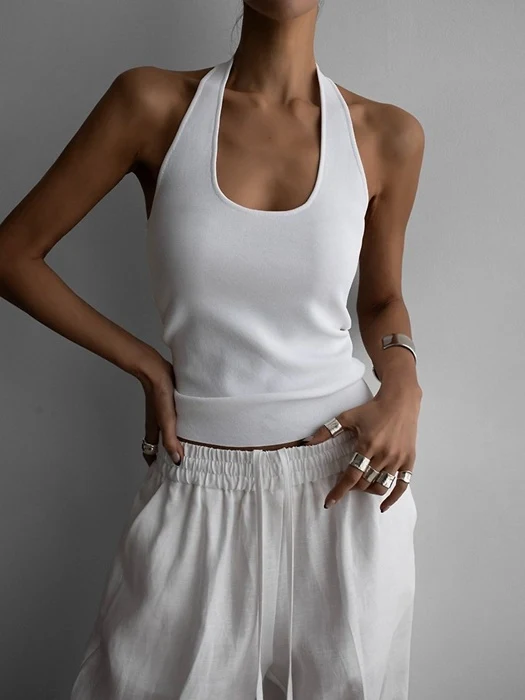Classic Halter Neck Knit Top Classic Halter Neck Knit Top