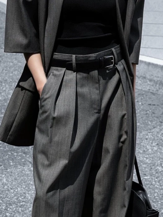 Summer Wool Low-Waist Trousers