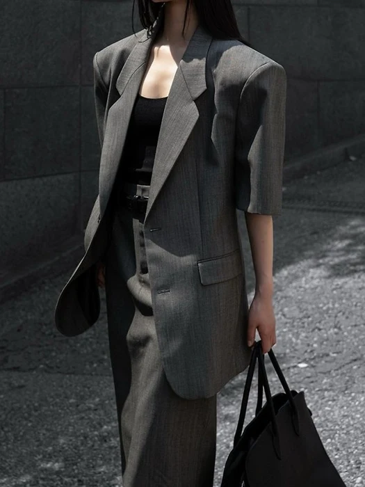 Half-Sleeve Summer Wool Blazer