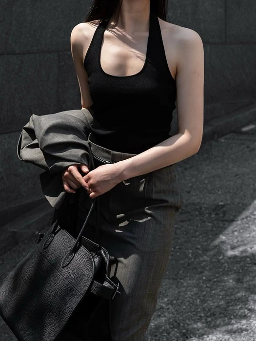 Classic Halter Neck Knit Top