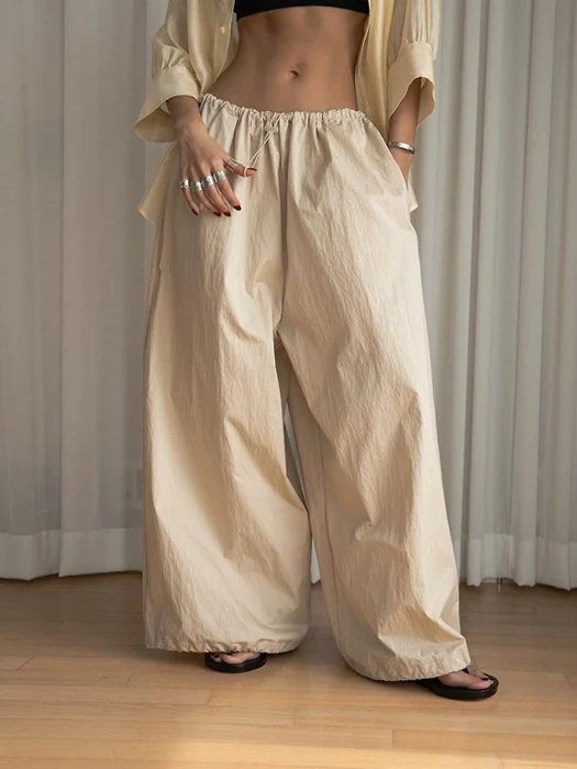 Cotton Balloon Wide-Leg Trousers