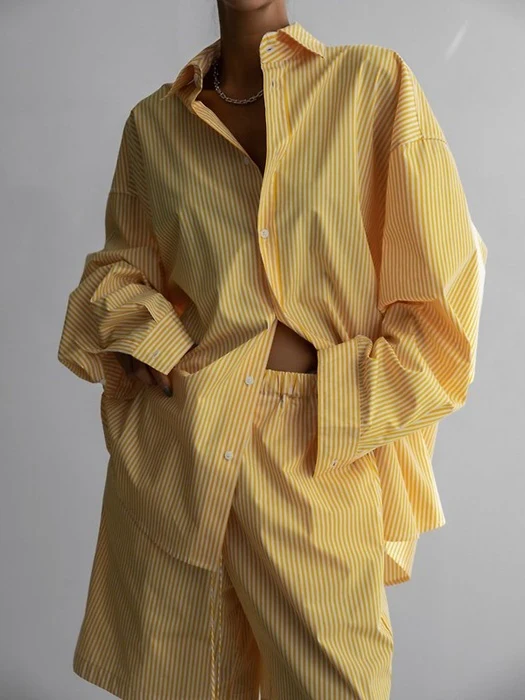 Lounge Stripe Button-Down Shirt