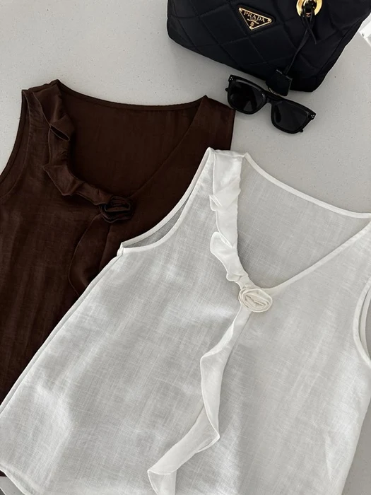 Linen-Look Vest