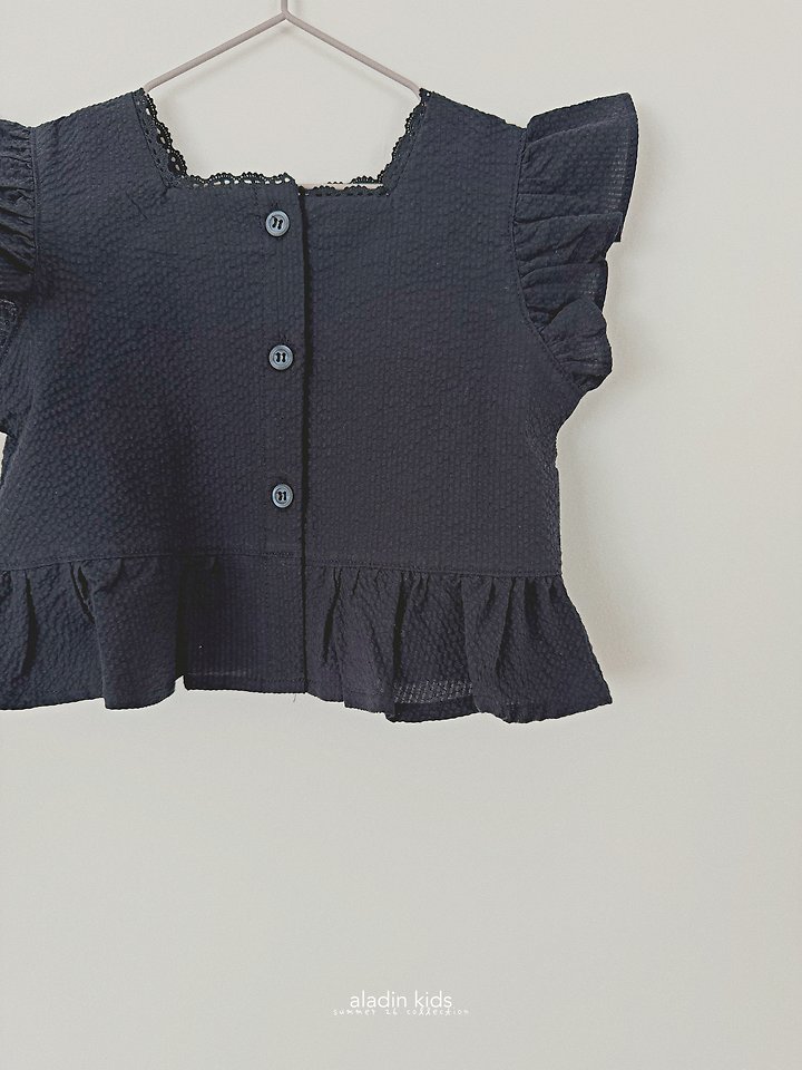Aladin - Korean Children Fashion - #kidzfashiontrend - Lace Square-Neck Blouse - 4