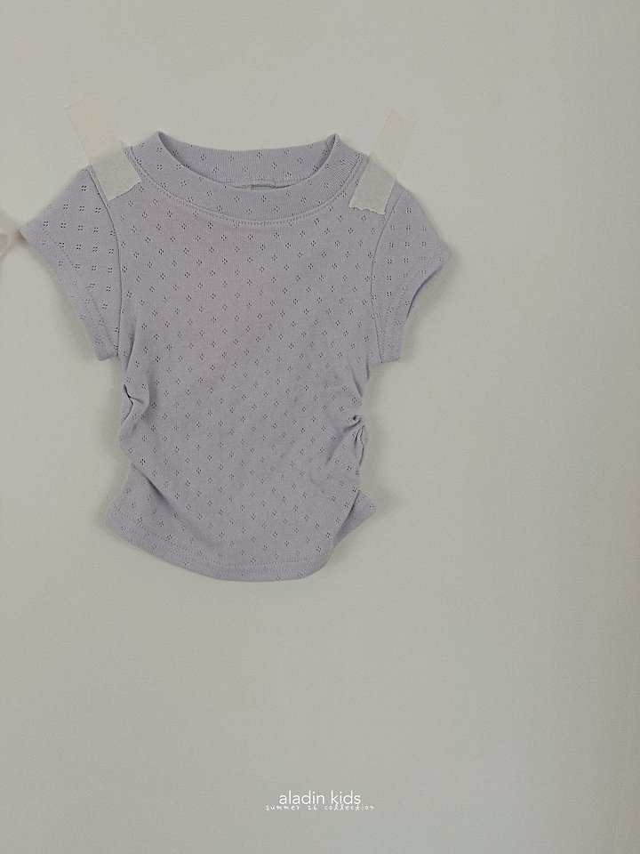 Aladin - Korean Children Fashion - #kidsshorts - Eyelet Shirring Tee - 6