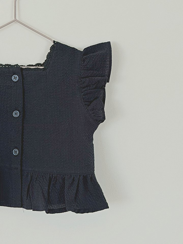 Aladin - Korean Children Fashion - #kidsstore - Lace Square-Neck Blouse - 2