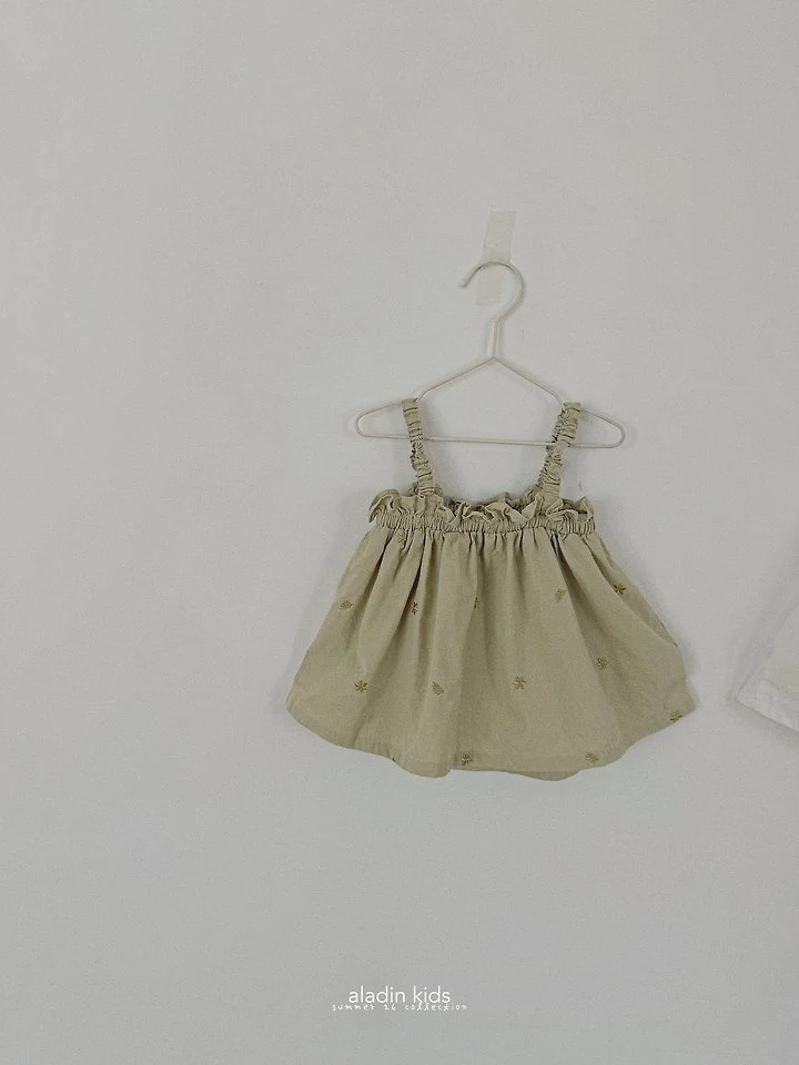 Aladin - Korean Children Fashion - #littlefashionista - Embroidered Sleeveless Blouse - 2