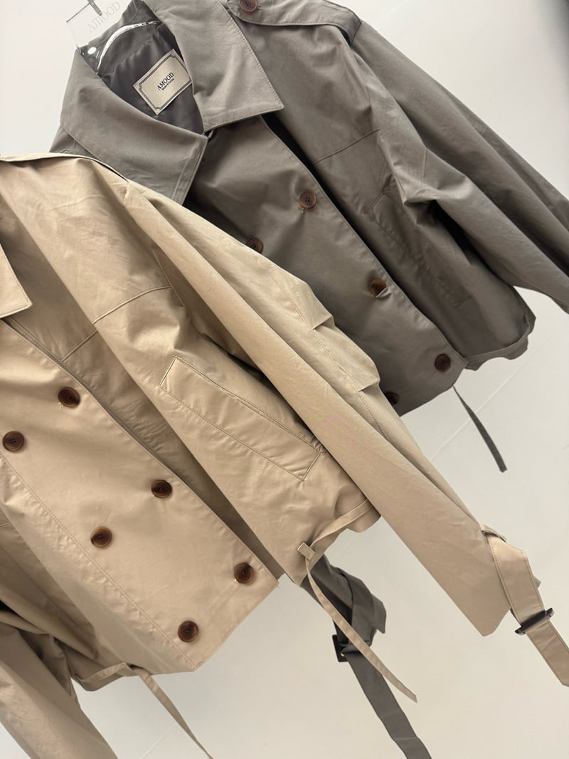 Amood - Korean Women Fashion - #momslook - Classic Short Trench Coat - 9