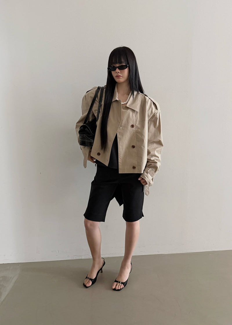 Amood - Korean Women Fashion - #pursuepretty - Classic Short Trench Coat