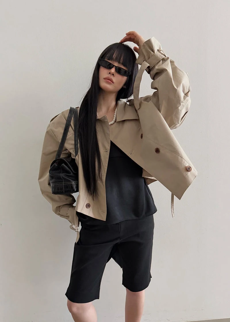 Amood - Korean Women Fashion - #restrostyle - Classic Short Trench Coat - 2