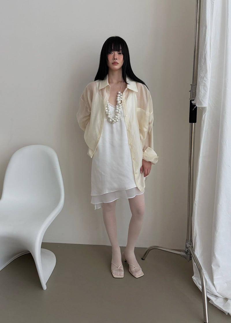Amood - Korean Women Fashion - #restrostyle - Striped Belted Shirt