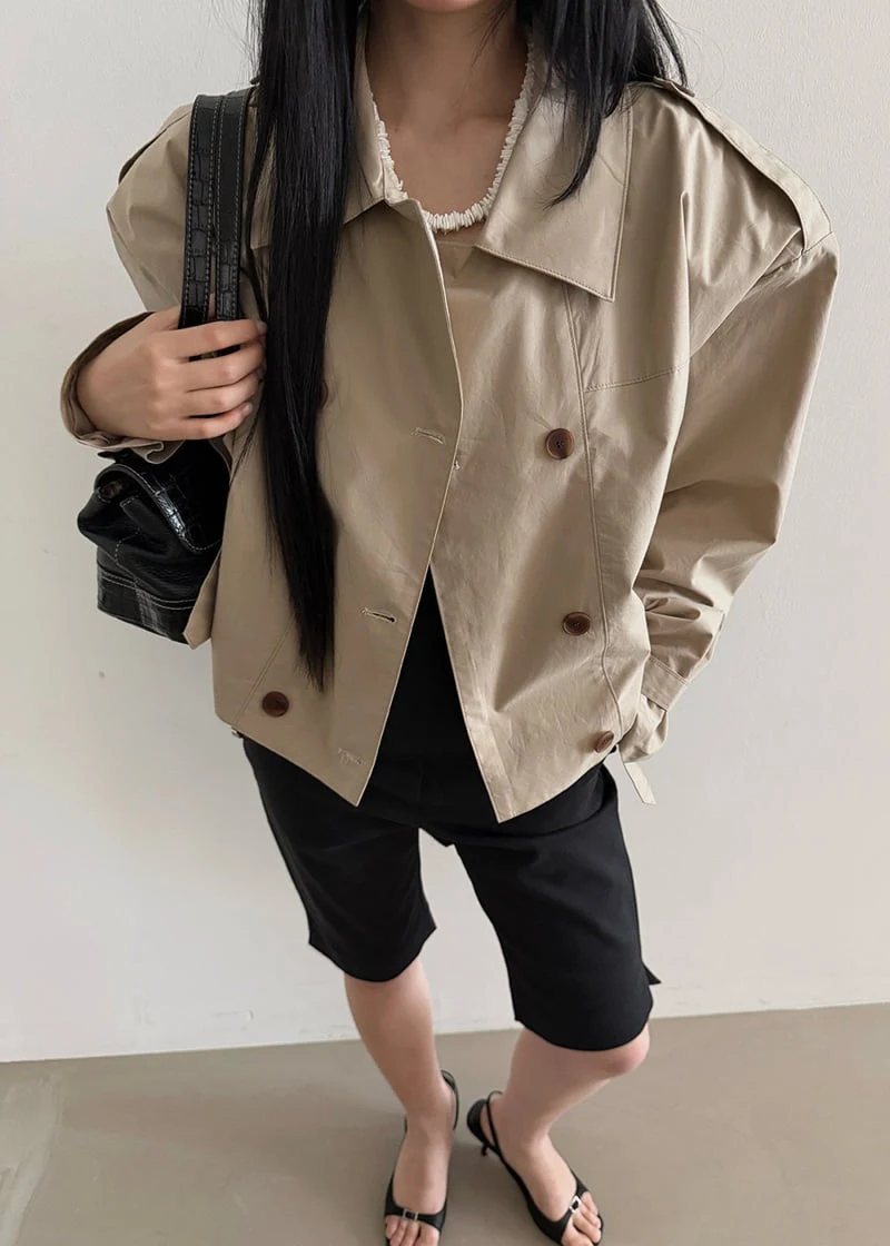 Amood - Korean Women Fashion - #romanticstyle - Classic Short Trench Coat - 3