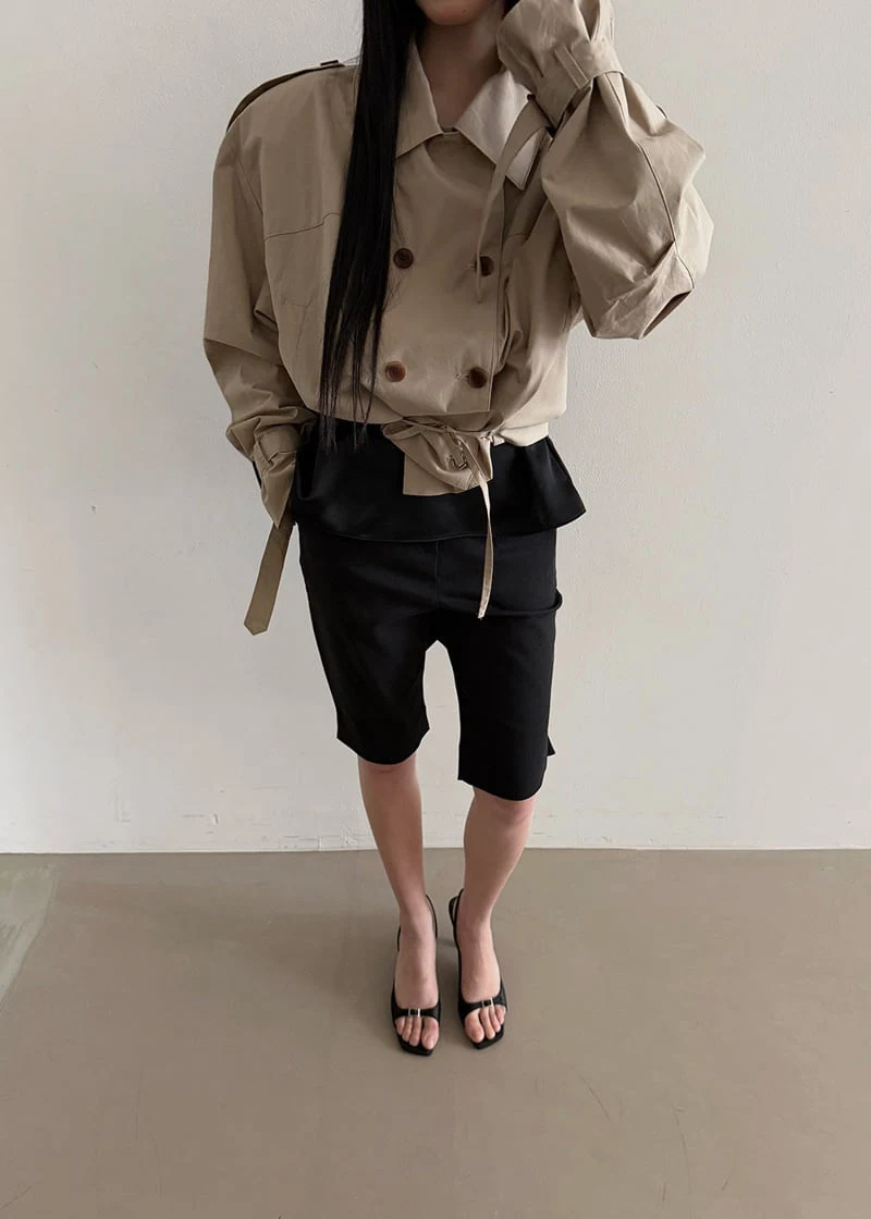 Amood - Korean Women Fashion - #thatsdarling - Classic Short Trench Coat - 5