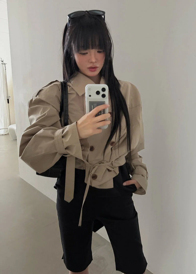 Amood - Korean Women Fashion - #thelittlethings - Classic Short Trench Coat - 6