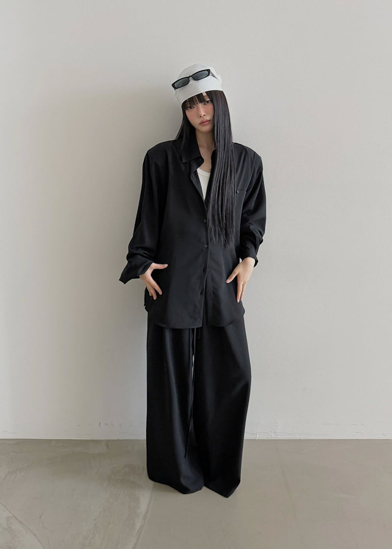 Amood - Korean Women Fashion - #momslook - Brime Shirt Set - 4