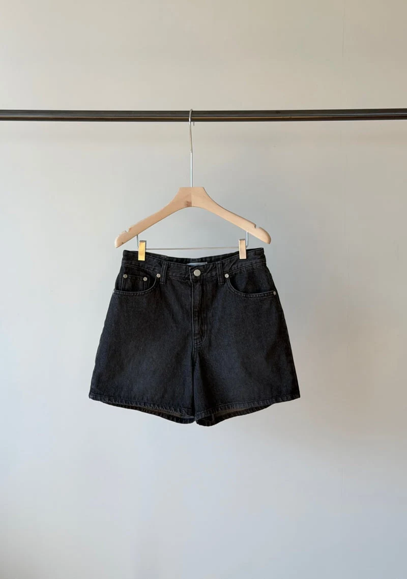 Amygrace - Korean Women Fashion - #womensfashion - Black Denim Shorts - 4