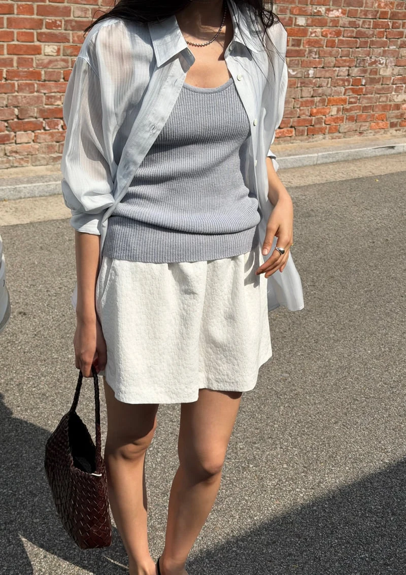 Amygrace - Korean Women Fashion - #momslook - Pound Knit Sleeveless Top - 8