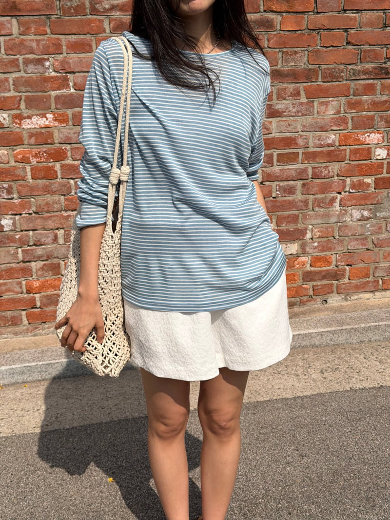 Amygrace - Korean Women Fashion - #momslook - Bibi Striped Summer Tee - 3