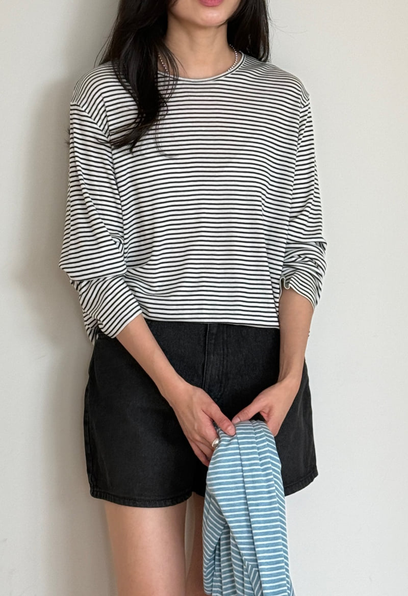 Amygrace - Korean Women Fashion - #momslook - Bibi Striped Summer Tee - 7