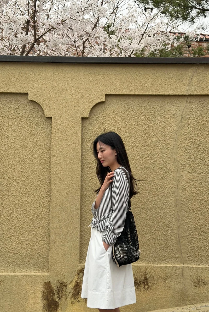 Amygrace - Korean Women Fashion - #momslook - Bibi Striped Summer Tee - 9