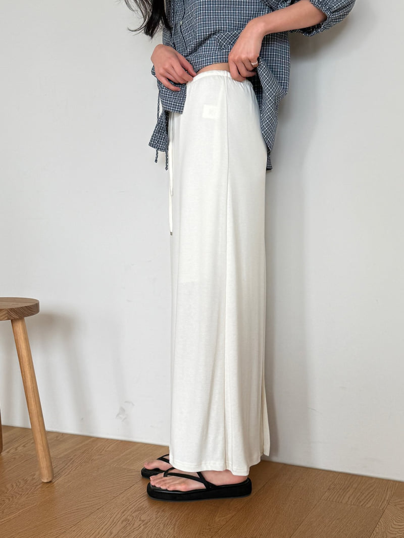Amygrace - Korean Women Fashion - #momslook - Bear Rayon Elastic-Waist Skirt - 8