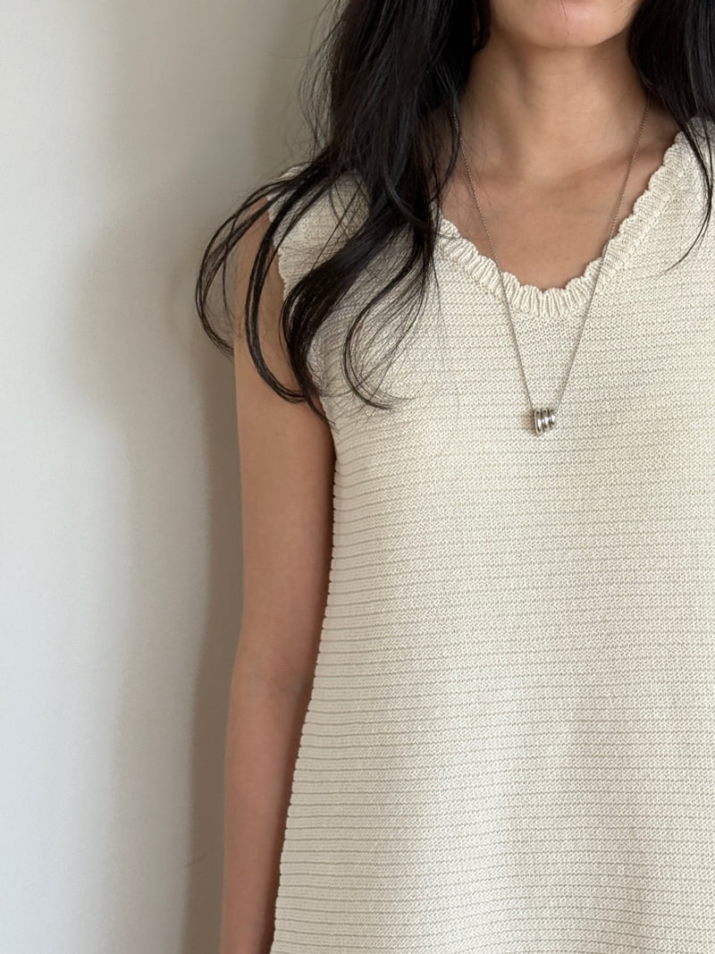 Amygrace - Korean Women Fashion - #momslook - Cone Knit One-piece - 6