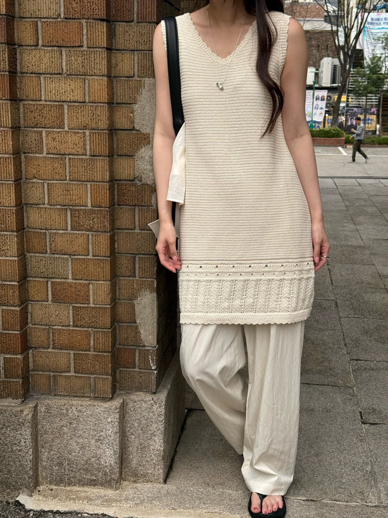 Amygrace - Korean Women Fashion - #momslook - Cone Knit One-piece - 7