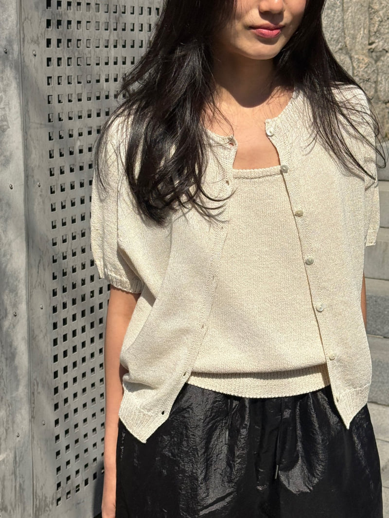 Amygrace - Korean Women Fashion - #momslook - Olive Short-Sleeve Cardigan