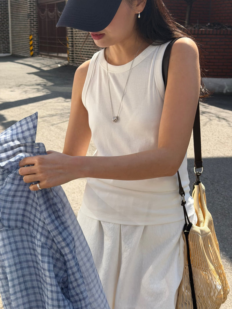 Amygrace - Korean Women Fashion - #momslook - Mingo Cotton Sleeveless Top