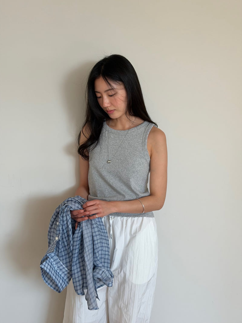 Amygrace - Korean Women Fashion - #momslook - Mingo Cotton Sleeveless Top - 2