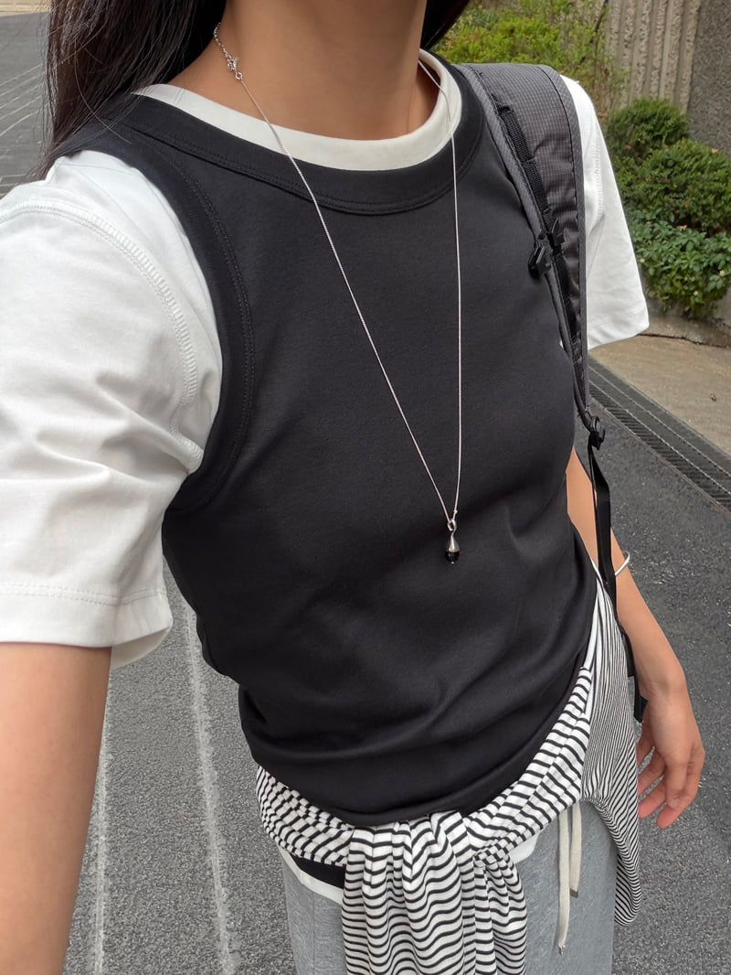 Amygrace - Korean Women Fashion - #momslook - Mingo Cotton Sleeveless Top - 3