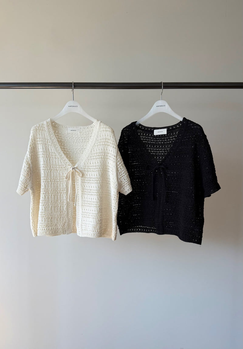 Amygrace - Korean Women Fashion - #momslook - Peanut Pointelle Cardigan