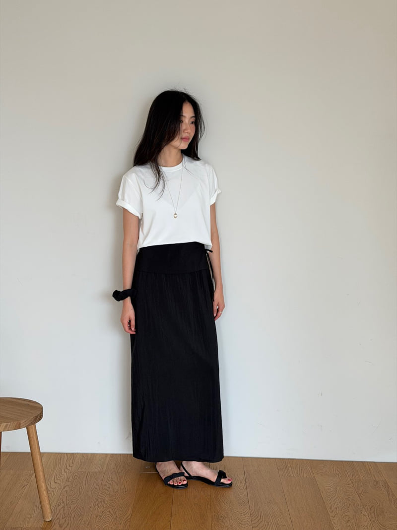 Amygrace - Korean Women Fashion - #momslook - Folder Maxi Skirt - 8