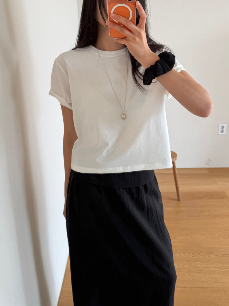 Amygrace - Korean Women Fashion - #momslook - Sorona Cropped Tee - 9