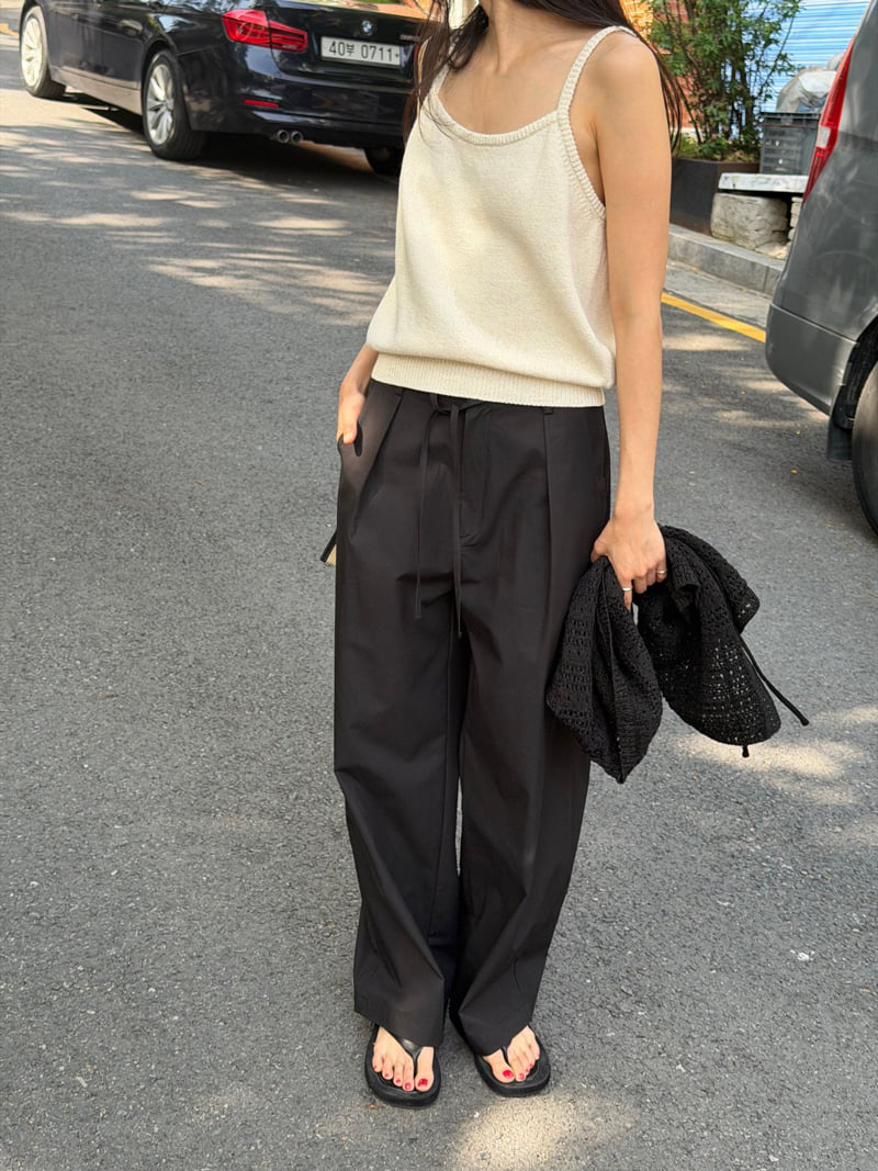 Amygrace - Korean Women Fashion - #momslook - Relaxed Band-Waist Pants - 5