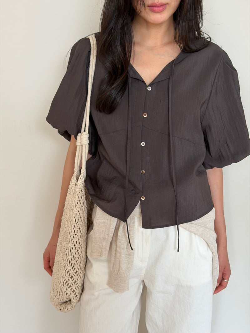 Amygrace - Korean Women Fashion - #momslook - Bell Puff Blouse - 6