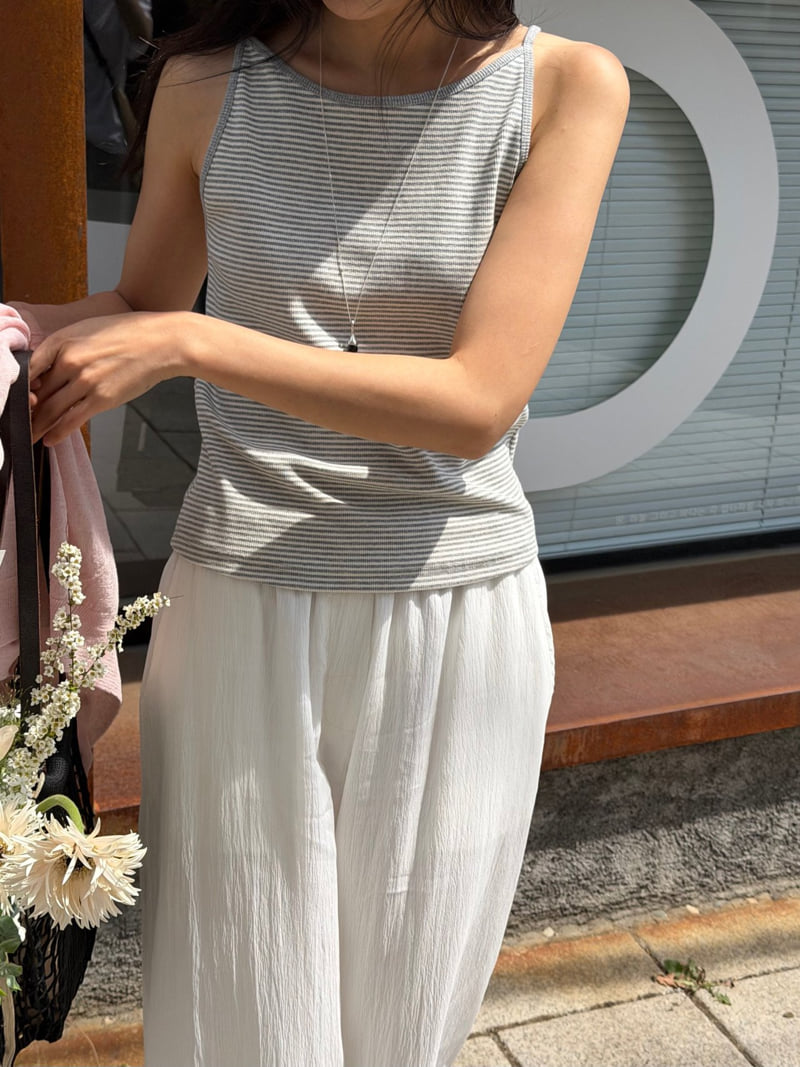 Amygrace - Korean Women Fashion - #momslook - Boat-Neck Ribbed Top - 7
