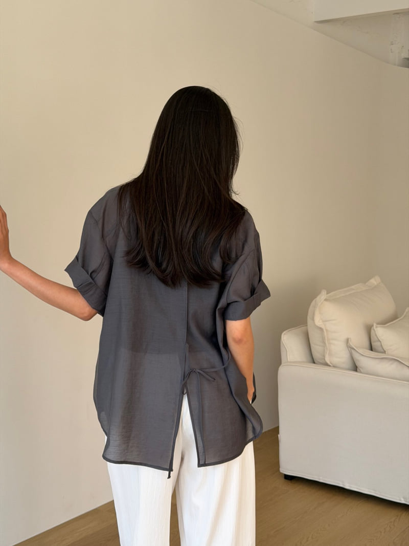 Amygrace - Korean Women Fashion - #momslook - Alpha Wrap Blouse - 7