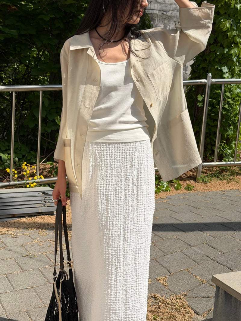 Amygrace - Korean Women Fashion - #momslook - Embossed Skirt - 2