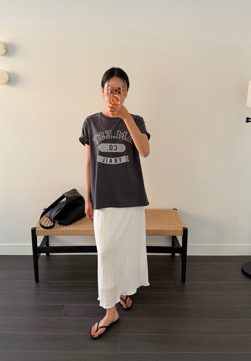 Amygrace - Korean Women Fashion - #womensfashion - Embossed Skirt - 4