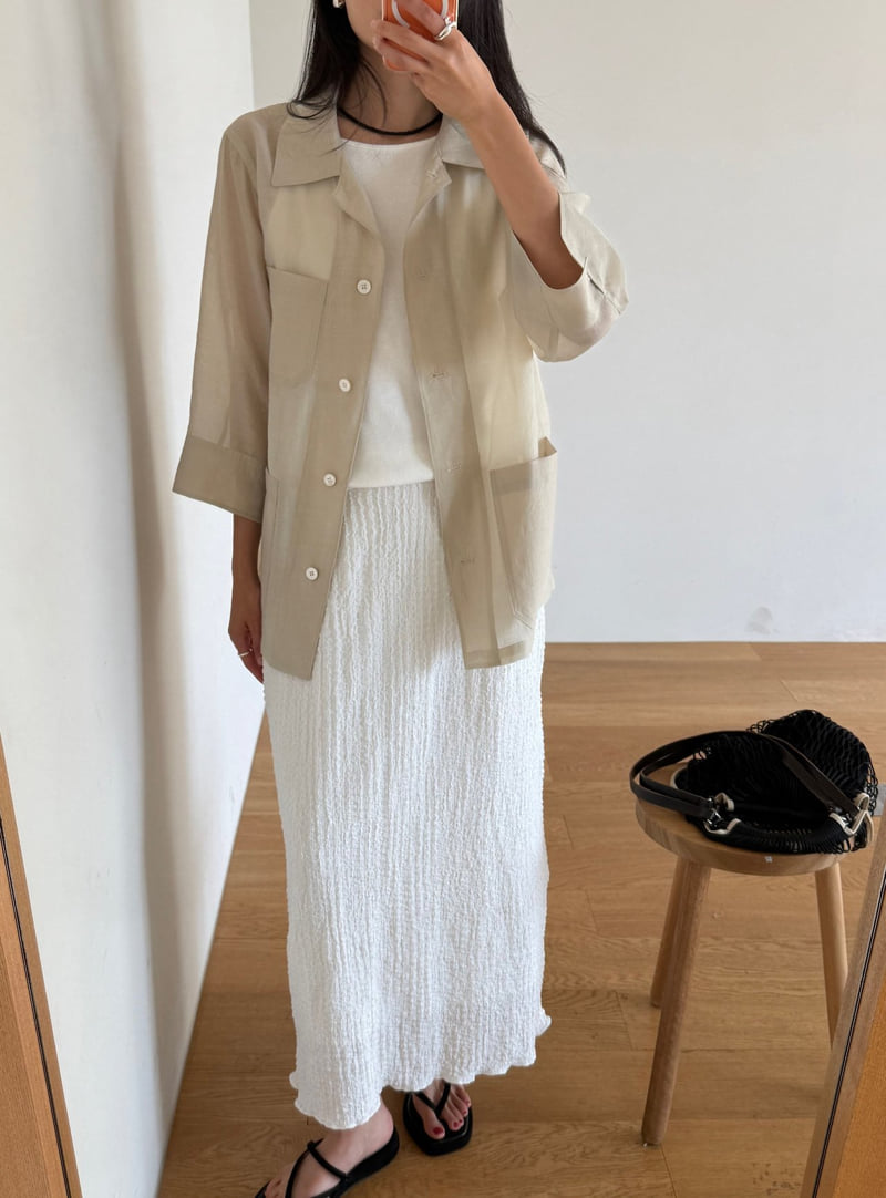 Amygrace - Korean Women Fashion - #momslook - Embossed Skirt - 5